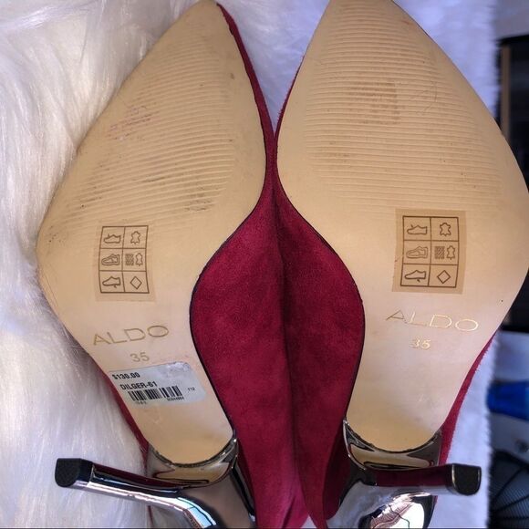 ALDO Dilger Red Suede Pointed Toe Bootie, Size 5 - Picture 7 of 7